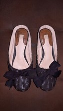 GIRBAUD Schuhe, Ballerina, offen, Leder, braun mit Schleife, 37