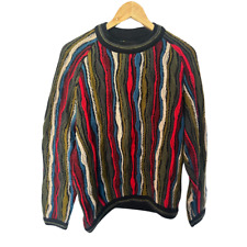 Vintage Coogi 90s Australia Knit Wool Sweater Unisex Bunt Selten Pullover