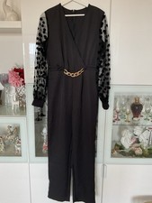Damen Jumpsuit Einteiler Overall Gr. M Neu Schwarz Elegant