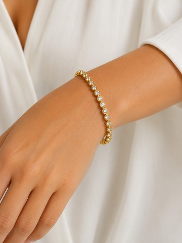 Goldfarbenes tennisarmband - goldfarbenes,