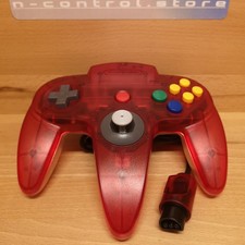 N64 CONTROLLER CLEAR RED transparent rot original Nintendo 64 Konsole Pad Spiele