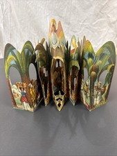 SCHÖNE ALTE 3D PAPP AUFSTELL FALT KRIPPE ADVENTSKALENDER ZEIT POP UP VINTAGE DM