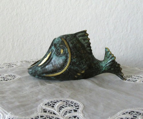 Fisch bronze aschenbecher - -,