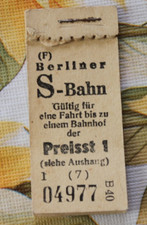 4x Fahrkarte Berlin S-Bahn Bahnhof eisenbahn um 1955 preisst 1 vintage CA
