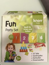 Knorrtoys 56000 - Party Set FUN, 32teilig, Sackhüpfen, Eierlaufen, Dosenwerfen