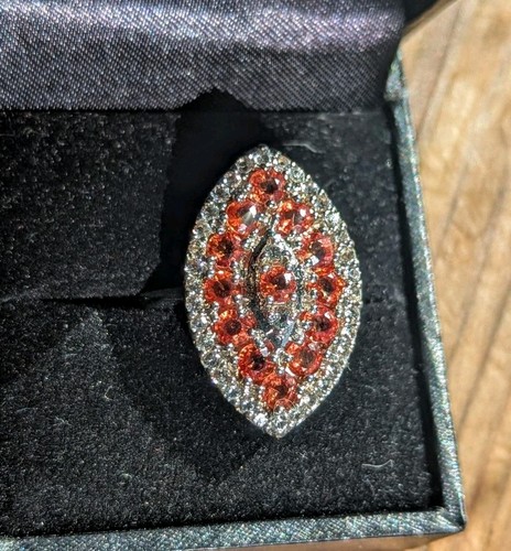 Orangener saphir damenring - orangener,