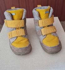 Tolle AFFENZAHN Kinder Schuhe Winterstiefel Tiger Wolle grau- gelb Größe 28