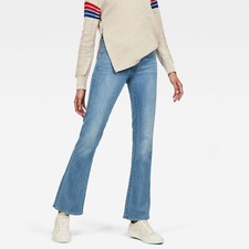 G-Star Damen Hose 3301 Mid Skinny Bootcut wmn Clean Medium Aged  5-Pocket Jeans