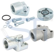 Hydraulik Pumpenflansch Winkelflansch Euroflansch Zahnradpumpe 3 -Loch  4-Loch