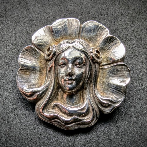 Jugendstil brosche 900 silber - jugendstil,