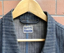 Blue Blanket Waist Coat/Vest Striped Denim size L