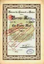 BUDERUS Eisenwerke 1896 Gießen Lollar Wetzlar Bosch RARE Lit. B Vorzugsaktie