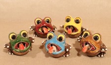 Keramik Frosch bunt mit