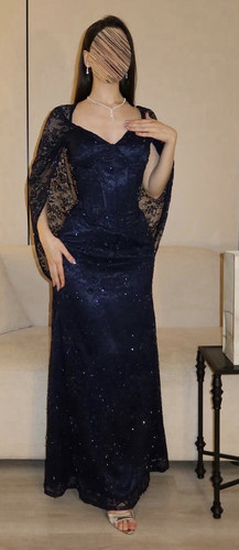 Abendkleid lang blau spitze - abendkleid,