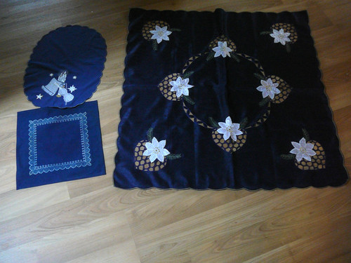 Weihnachts mitteldecke blau - weihnachts,