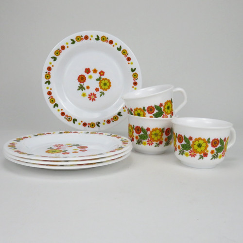 Arcopal vintage white - vintage, flower