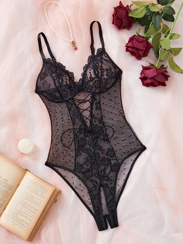 Kontrast spitze sexy mesh - kontrast,