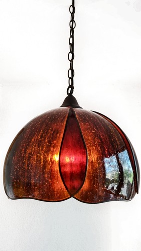 50s vintage glas hängelampe - vintage,