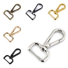 15)  1 Stück Karabiner Metall 25 mm oval silber schwarz gold messing drehbar