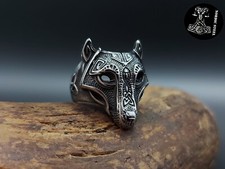 Wolf Ring Edelstahl Stainless Steel Schmuck Viking Wikinger Hochwertig Biker NEU