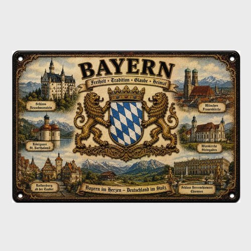 Blechschild bayern wappen - blechschild,