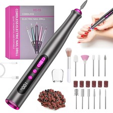 Nagelfräser Elektrische Nagelfeile Akku Profi USB Pediküre Maniküre Nail Set DE