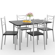 B-Ware Sitzgruppe Berlin schwarz Tisch Esstisch Stühle Set Esszimmer 