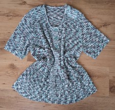 Strickjacke mint taupe Kurzarm