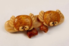 HAARSPANGE HOLZ Haarschmuck-Klammer Haarclip Fisch vintage 80er