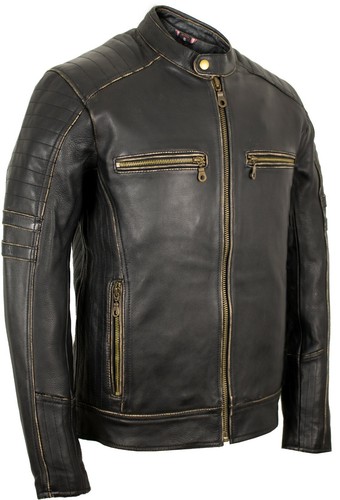 Herren motorrad lederjacke mit - lederjacke,