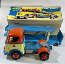 GAMA 2930 Autotransporter Blechspielzeug mit OVP Lenkung & Friktion Top Vintage