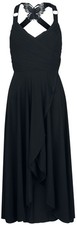 Ocultica Mittellanges Kleid Damen Gothic Kleid schwarz