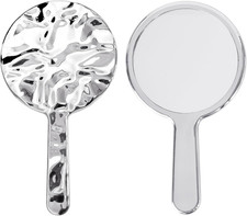 Handspiegel mit Griff rund Kosmetikspiegel Schminkspiegel Reise Taschenspiegel