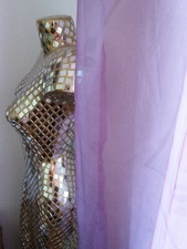 2er Gardine Blumen Vorhang Store Schal Voile transparent lila violett 135x157cm