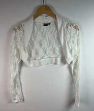 Damen Bolero aus Spitze creme-weiß 36/38 BODYFLYRT Langarm Neu