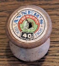 Alte Holzspule Garnspule ANNER'S Obergarn Spule Sammeln Vintage