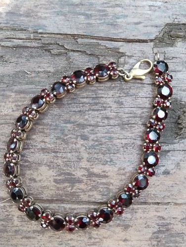 Granat armband 925 - granat, silber