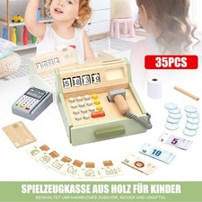 Kaufladen Zubehör Holz Kasse mit Scanner  Terminal für Kinder 3-6 Jahre