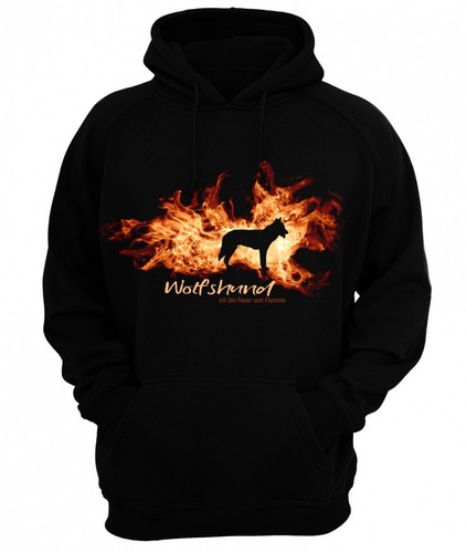 Sweatshirt wolfshund feuer und - feuer,