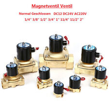 G1/4"-2" Messing Magnetventil Ventil Luft Wasser 12V/24V/220V Normal Geschlossen