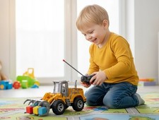 RC Bagger Ferngesteuert Robuster Spielzeugbagger mit Gummirädern 27 MHz