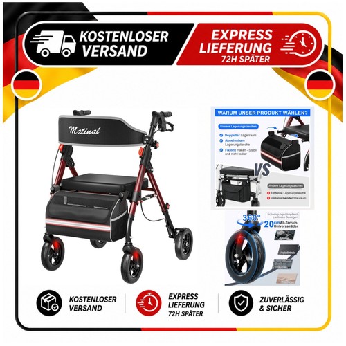Rollator faltbar mit sitz - faltbar,