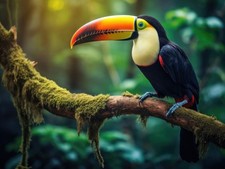 Wandbild: Tukan sitzt auf