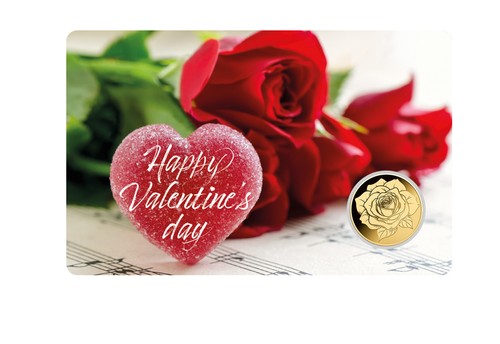 Goldmünze motiv valentinstag - goldmünze,
