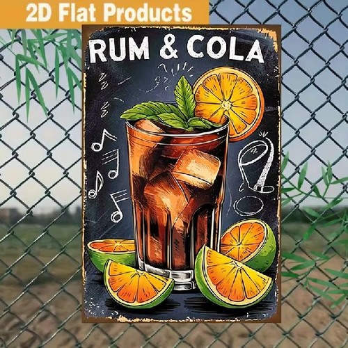 Blechschild rum und cola - blechschild,