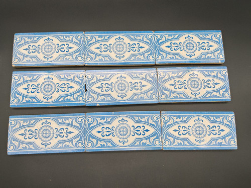 Antike jugendstil fliese - 9x,