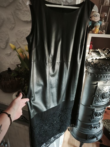 Damen echtleder kleid mit - damen,
