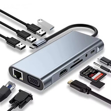 USB C Hub 11in1 HDMI 4K VGA