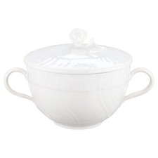 Suppentasse mit Deckel KPM Berlin Neuosier weiß I.Wahl