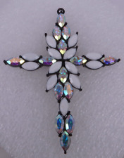 Neugablonz: Großer prächtiger Anhänger Kreuz mit Swarovski Elements (106505)